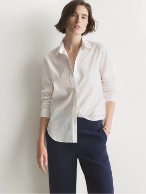Quince Organic Cotton White Button-Down Shirt